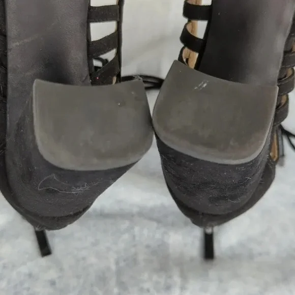 Franco Sarto Ankle Tie Sandals With Chunky High Heels The "Ernie" - Picture 12 of 17